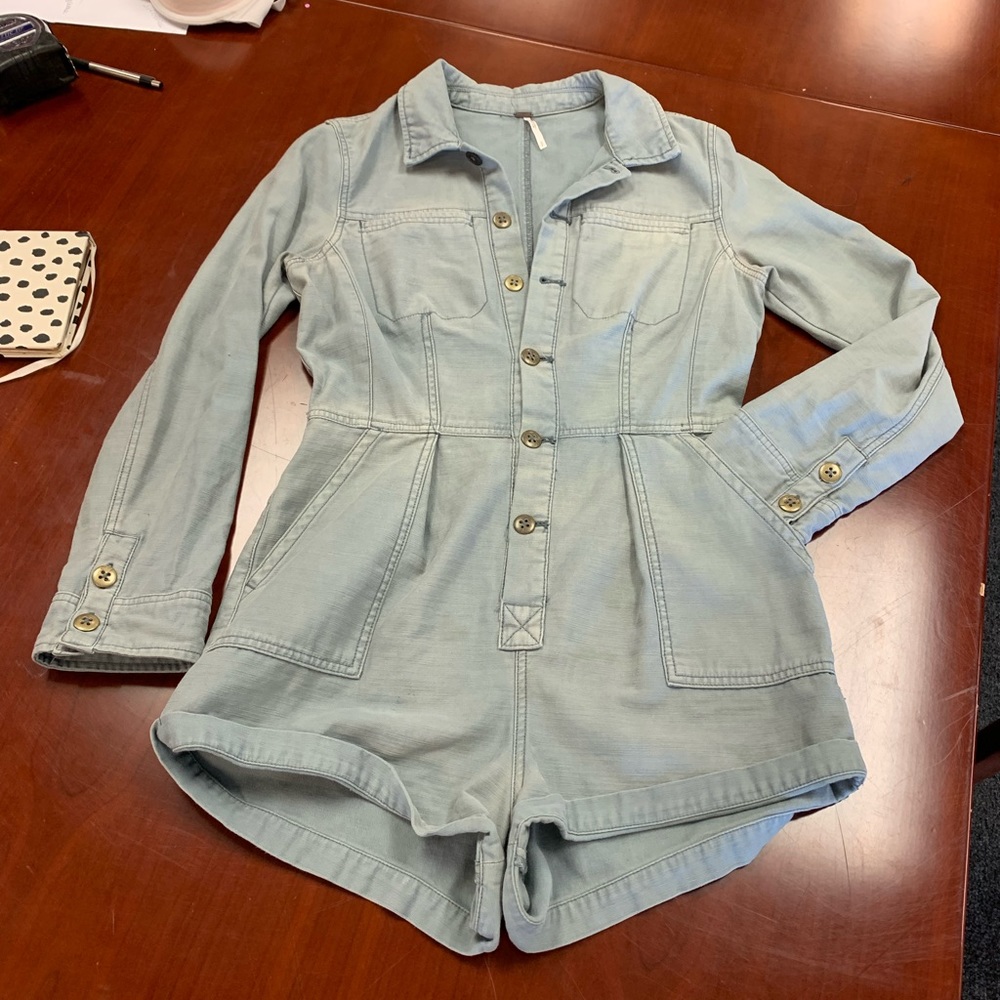 Free People In The Streets Long Sleeve Romper S